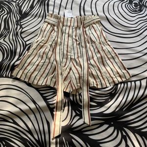 Paper Bag Striped Shorts